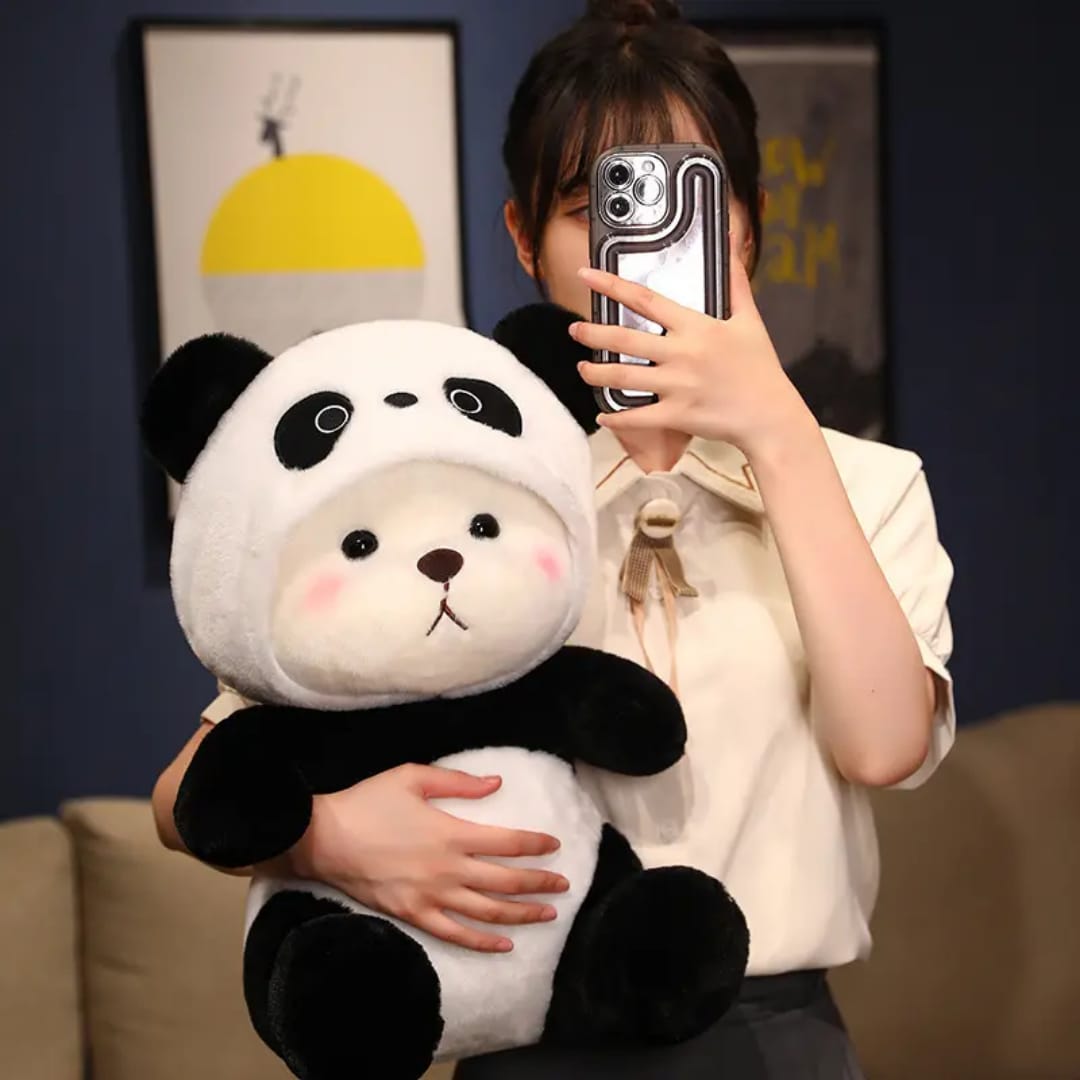 Cute Panda Plush Teddy Bear with Removable Hoodie