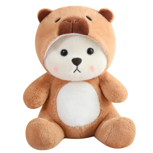 Cute Brown Plush Teddy Bear with Removable Hoodie